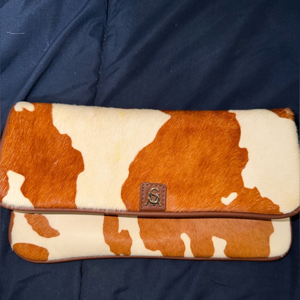 Steve Madden Brown and Cream Clutch/ w chain